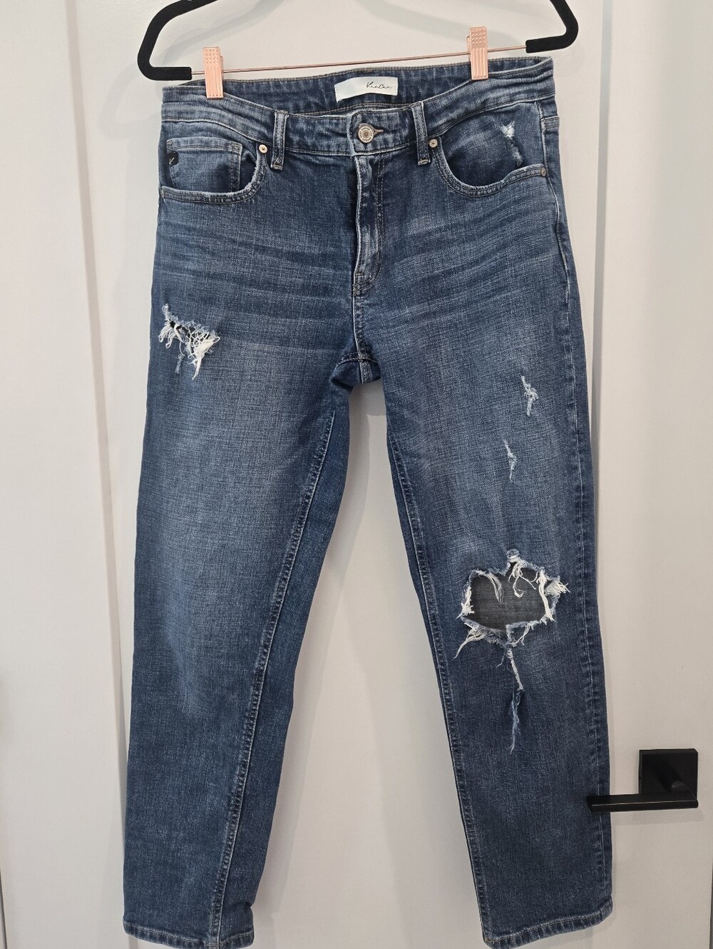 KanCan Distressed Dark Blue Boyfriend Jeans